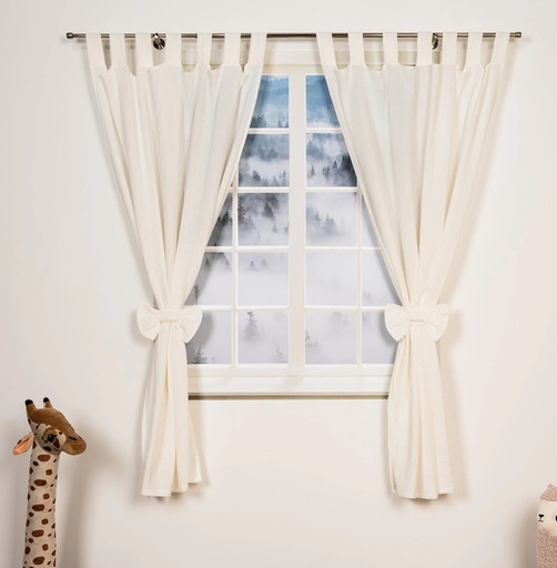 "Alavya Home Vorhänge Schlaufen 100x150 cm Baumwolle - 2er-Set, Weiß image"