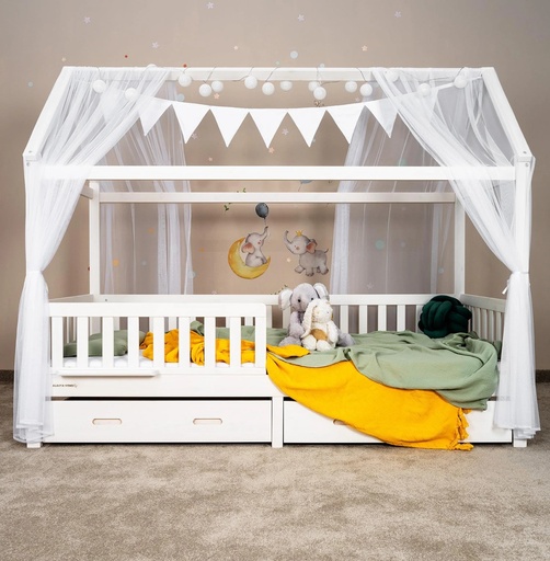 "Alavya Home Hausbett Deko-Set 150x350 cm Polyester / Bio-Baumwolle - 2er-Set, Weiß image"