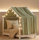 Alavya Home Betthimmel Moon mit LED 360 cm Musselin Bio-Baumwolle - Khaki