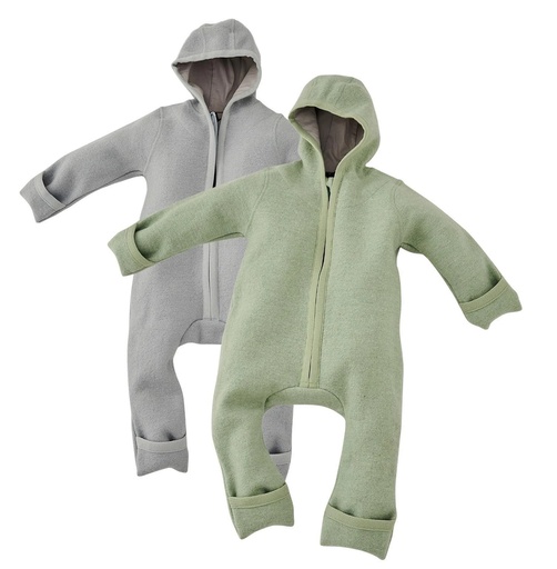 "Alavya Home Walkoverall 98/104 Bio-Schurwolle - 2er-Set, Khaki und Grau image"