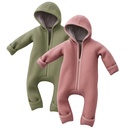 Alavya Home Walkoverall 98/104 Bio-Schurwolle - 2er-Set, Rosa + Khaki