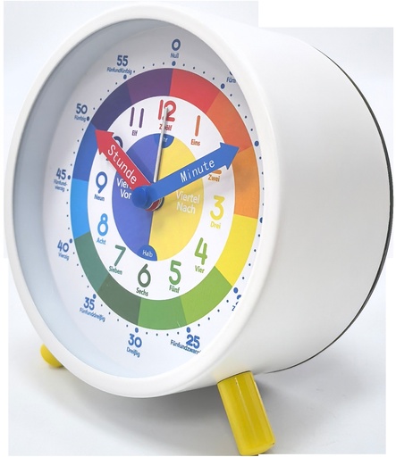 "Modell KL Kinder– Quarzwecker mit Lernuhr-Zifferblatt, Weckalarm und Minutenanzeige, analoger Wecker für Kinder, 1 x AA Batterie exklusive image"
