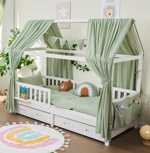 "Alavya Home Hausbett CLOUD mit Schublade und Matratze 90x200 - Buche image"