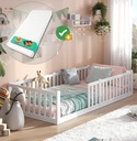 Alavya Home Bodenbett TITAN 90x200 Komplett-Set – Kindermatratze COZY 90 x 200 cm (Kaltschaum)