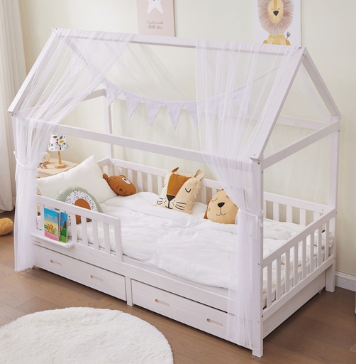 "Alavya Home Hausbett Deko-Set 150x350 cm Polyester / Bio-Baumwolle - 2er-Set, Weiß image"