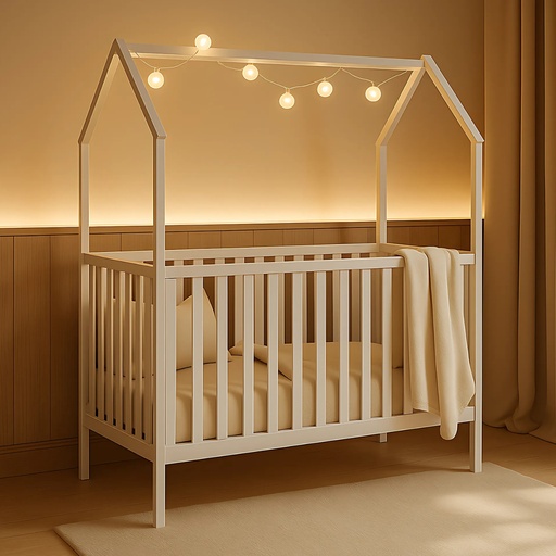 "Alavya Home Babybett ELLA 70x140 cm Kiefer - Weiß image"