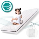 Alavya Home Kindermatratze COZY 80x180 cm Kaltschaum inkl. Spannbettlaken – 2-teiliges Set, Weiß