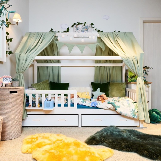 "Alavya Home Hausbett CLOUD Komplett-Set 90x200 cm Buche - Weiß image"
