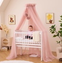 Alavya Home Betthimmel aus Tüll mit Pompons - Rosa