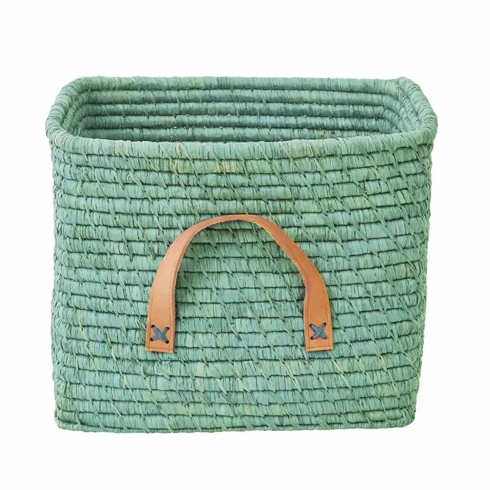"Rice Bastkorb Ledergriffe mint 30 x 30 image"