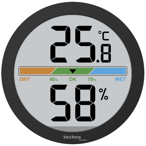 "WS9418 Thermo-Hygrometer Digital, Temperatur- und Luftfeuchtigkeitsmesser, Raumklima Monitor mit Komfortanzeige, Min/Max Speicher, Tischgerät & Wandmontage image"