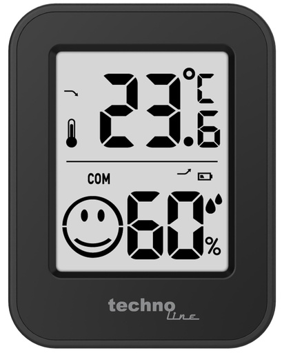 "WS9417 Raumklimastation Thermo-Hygrometer – digitales Innenraum Klima-Messgerät für Temperatur und Luftfeuchtigkeit, Komfortanzeige, Trendanzeige, MIN/MAX-Werte, Aufstellung, Magnethalterung, schwarz image"