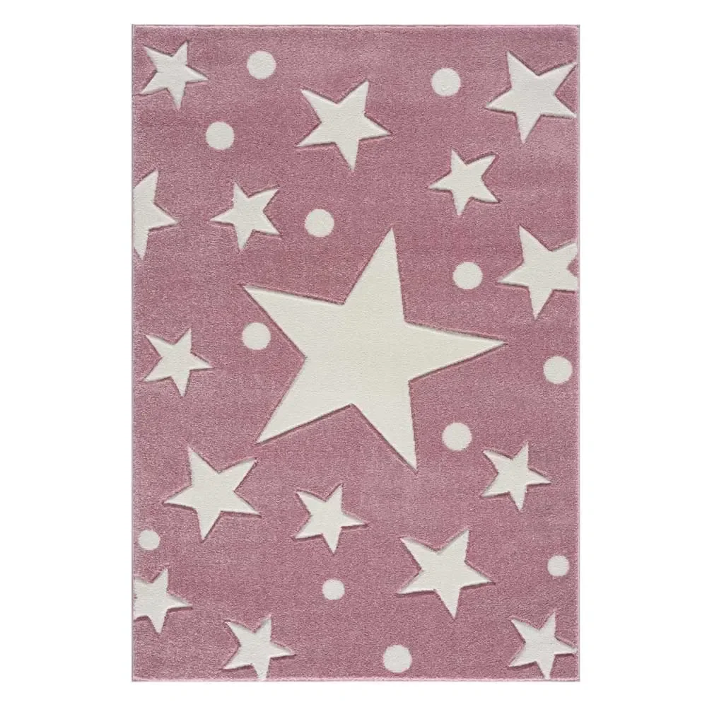 Livone Teppich Estrella Stern und Konfetti rosa