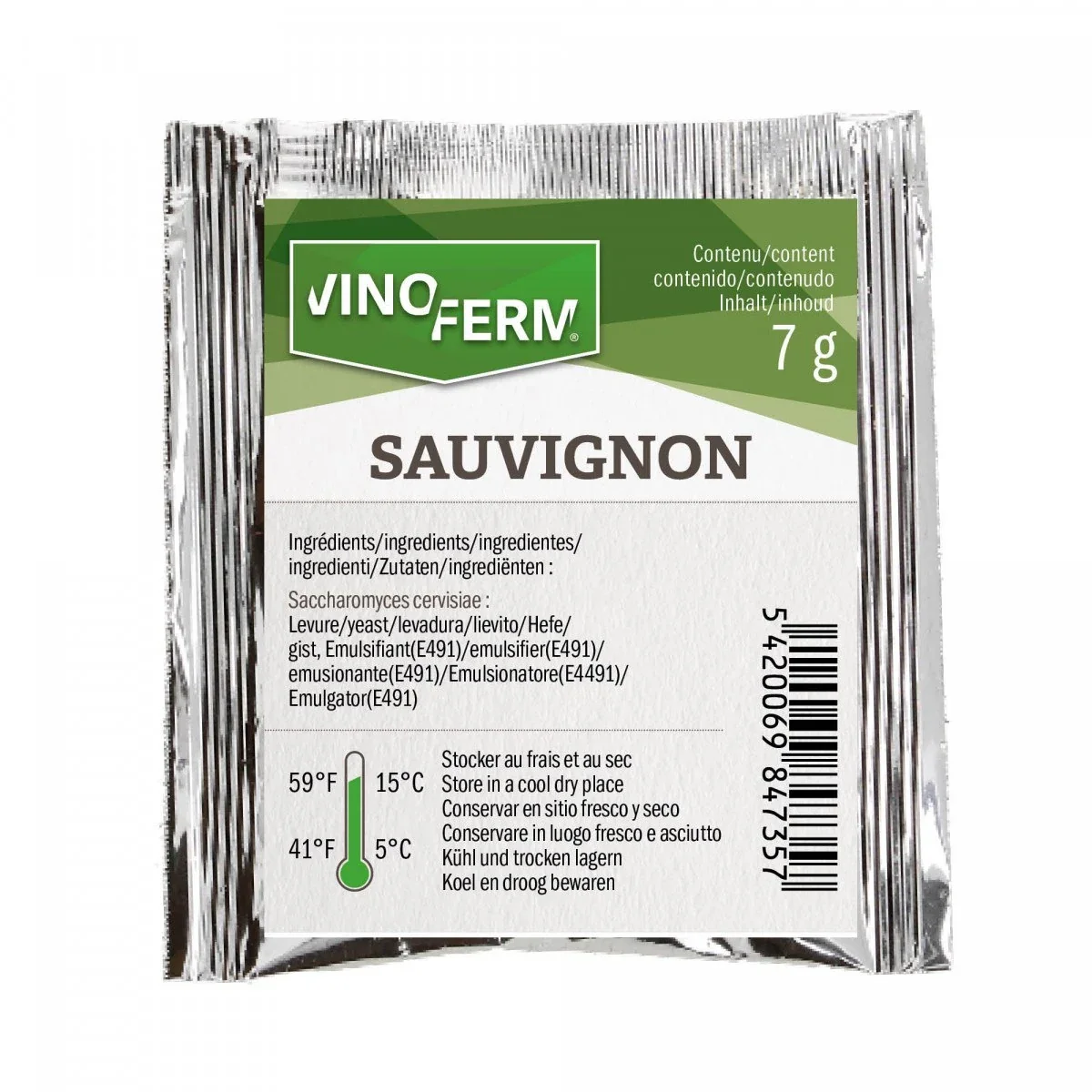 "Weinhefe, Trockenhefe Wein - Vinoferm, Sauvignon, 7g image"