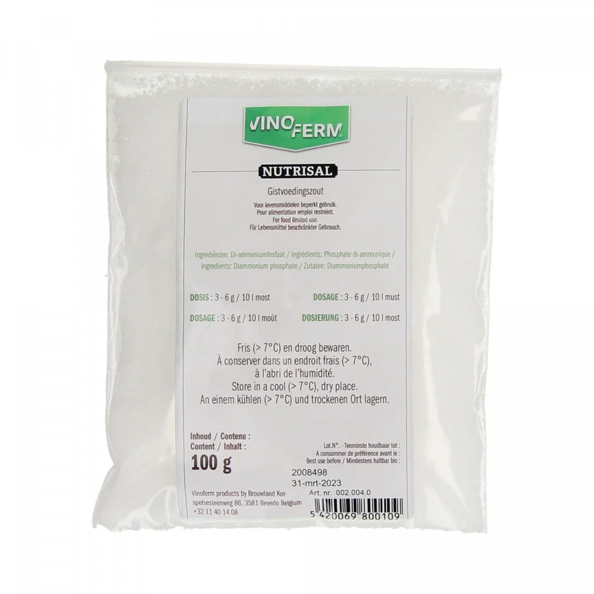 "Hefenährsalz - Vinoferm nutrisal 100g image"