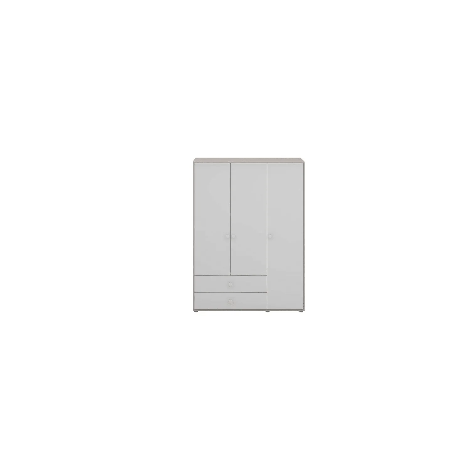 Flexa Kleiderschrank Classic, 150 x 202,5 cm, Grau gekalkt / Weiß / Weiß