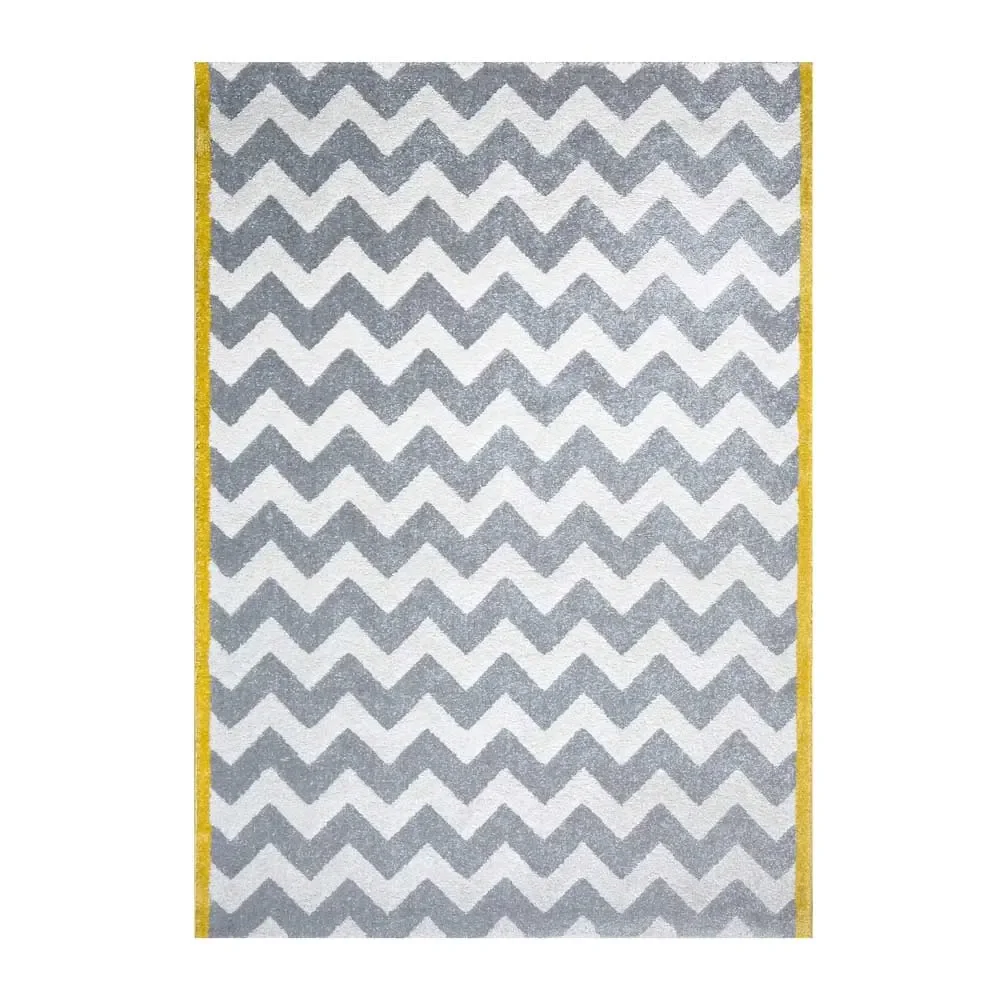 Teppich grau weiss Zickzack Art for Kids