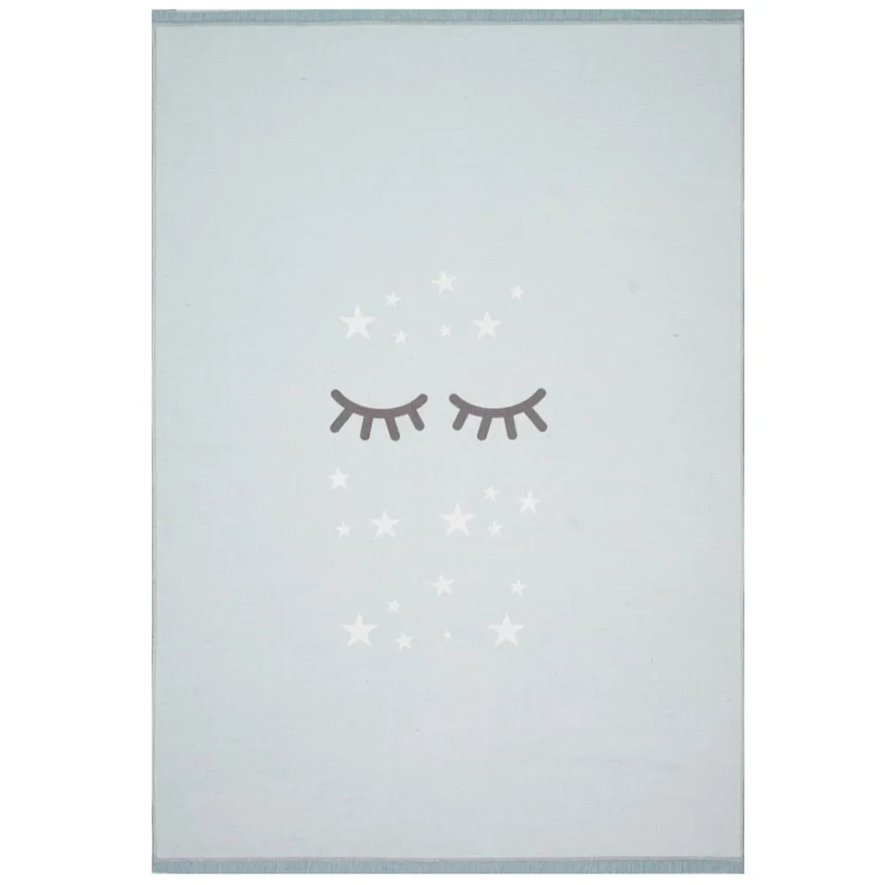 "Livone Kinderteppich waschbar schlafende Augen mint, Teppichgrösse: 100 x 160 cm image"