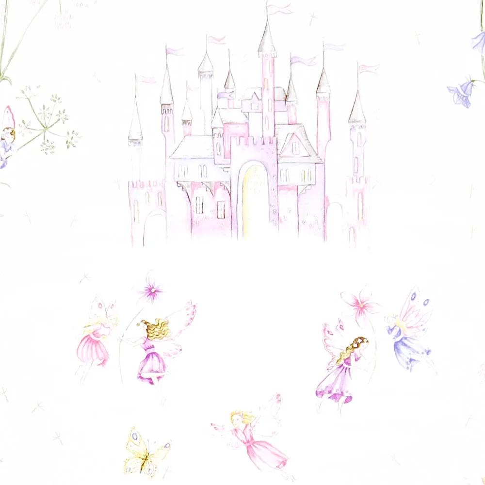 "Little Sanderson Abracazoo Tapete Märchenschloss creme lila pink image"