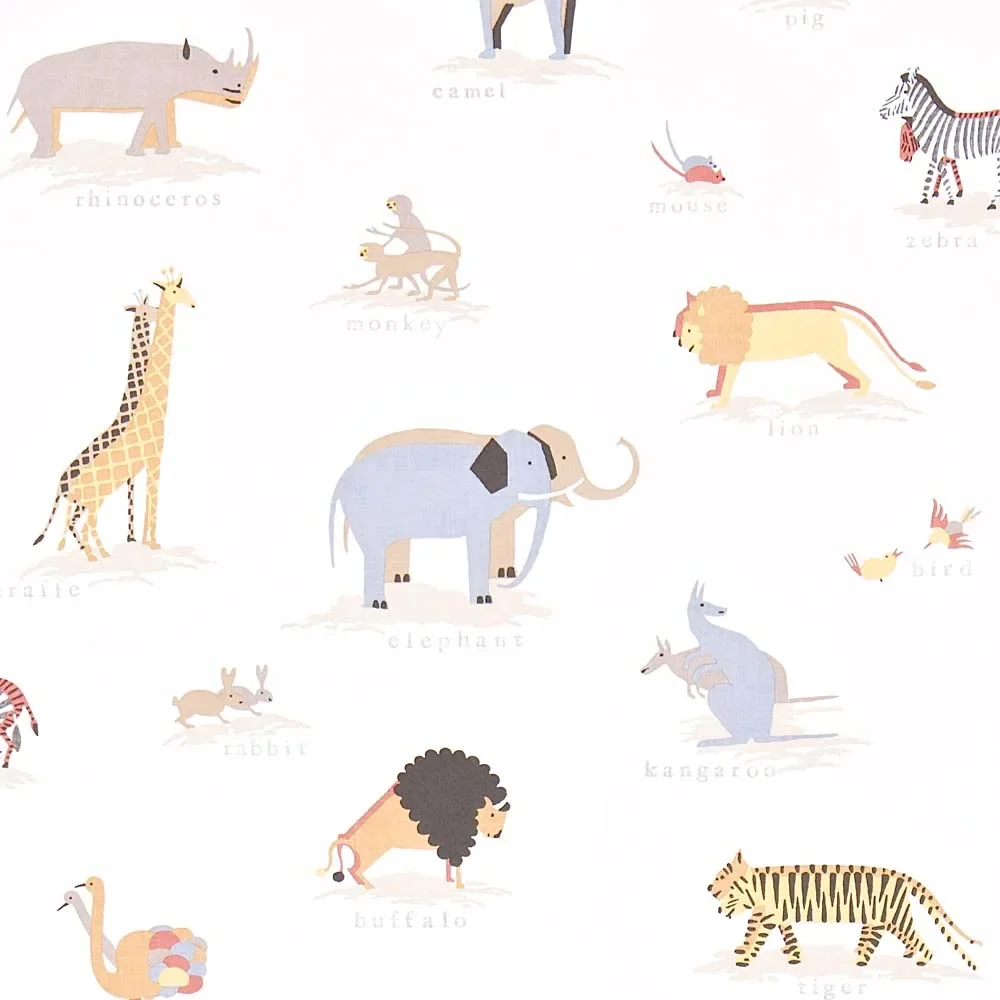 "Little Sanderson Abracazoo Tapete Safari Tiere creme braun image"