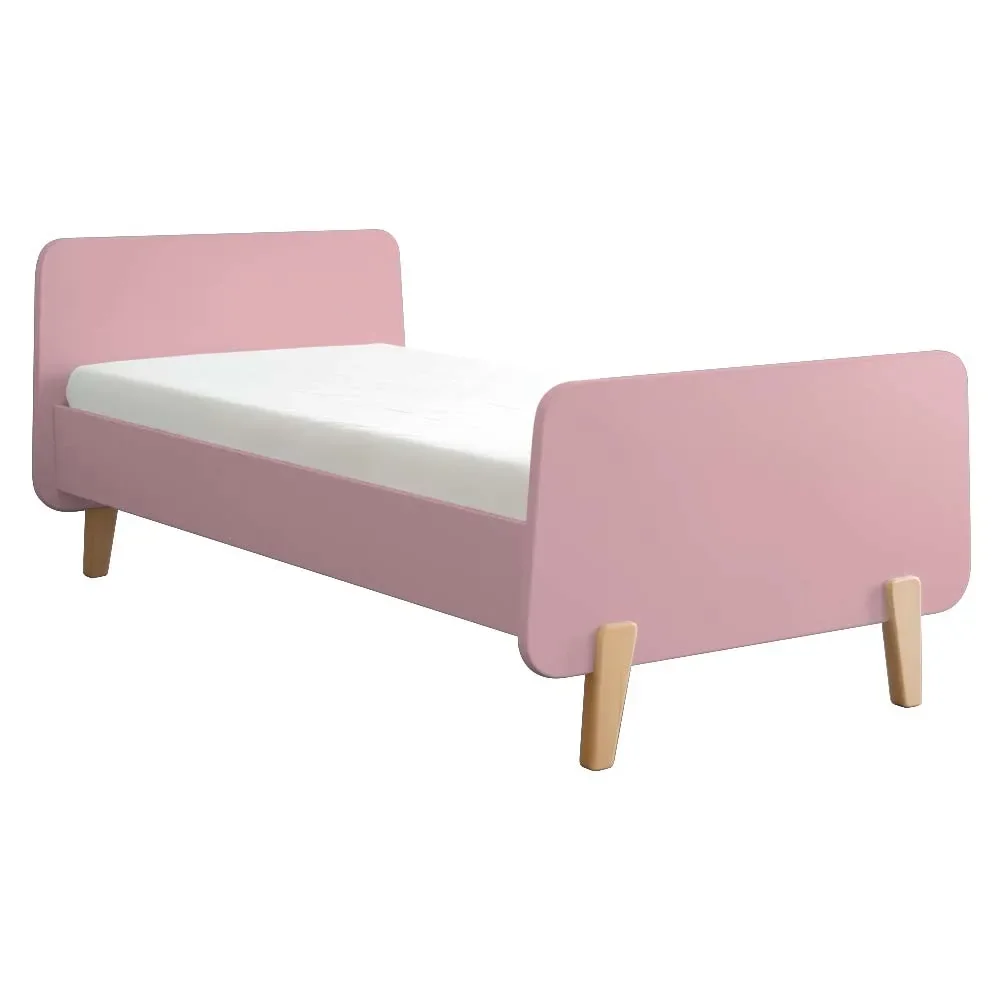 "Laurette Kinderbett "MM" mit Holzfüssen 90 x 190, Farbe: Vieux rose image"