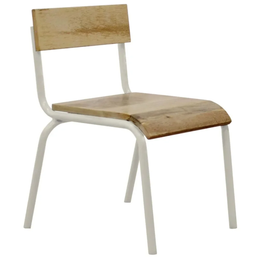 Weißer Kinderstuhl aus Holz und Metall Kidsdepot, Set von 2