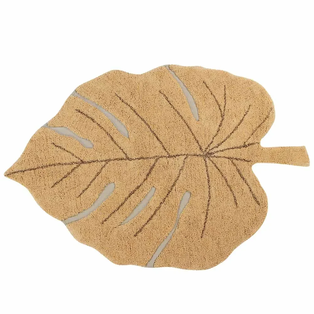 Lorena Canals Teppich Blatt Monstera honig gelb