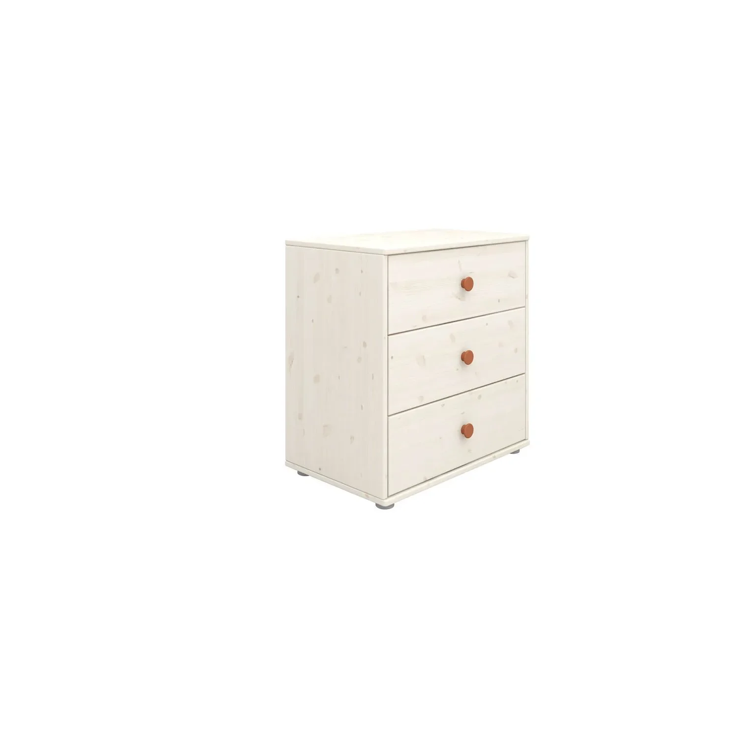 "Flexa Kommode - Classic, mit 3 Schublade, 72x74,5 cm, Farbe: Weiß gekalkt / Weiß gekalkt / Rouge image"