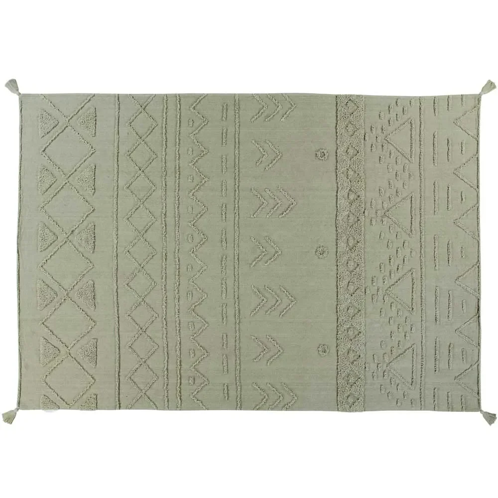 "Lorena Canals waschbarer Baumwollteppich "Tribu" oliv, Teppichgrösse: 170 x 200 cm image"