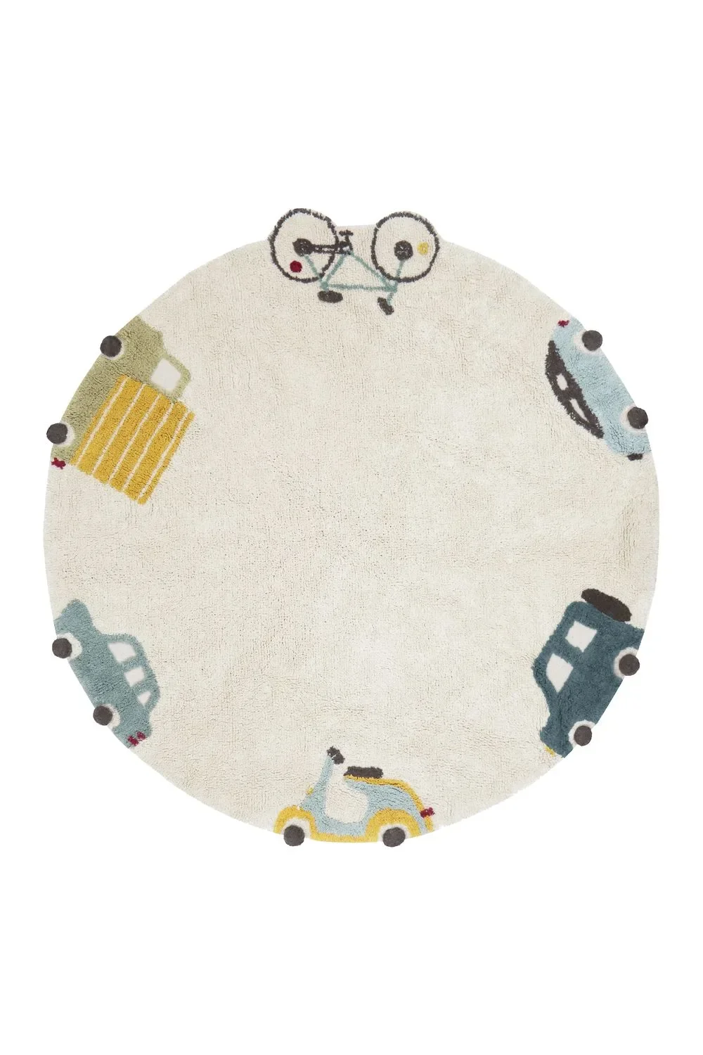 "Lorena Canals Waschbarer Teppich - Wheels, 140 cm image"