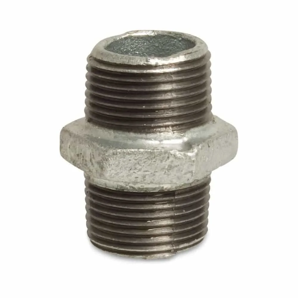 "Gewindefitting, Temperguss Doppelnippel, 1/4 Zoll AG x 1/4 Zoll AG image"