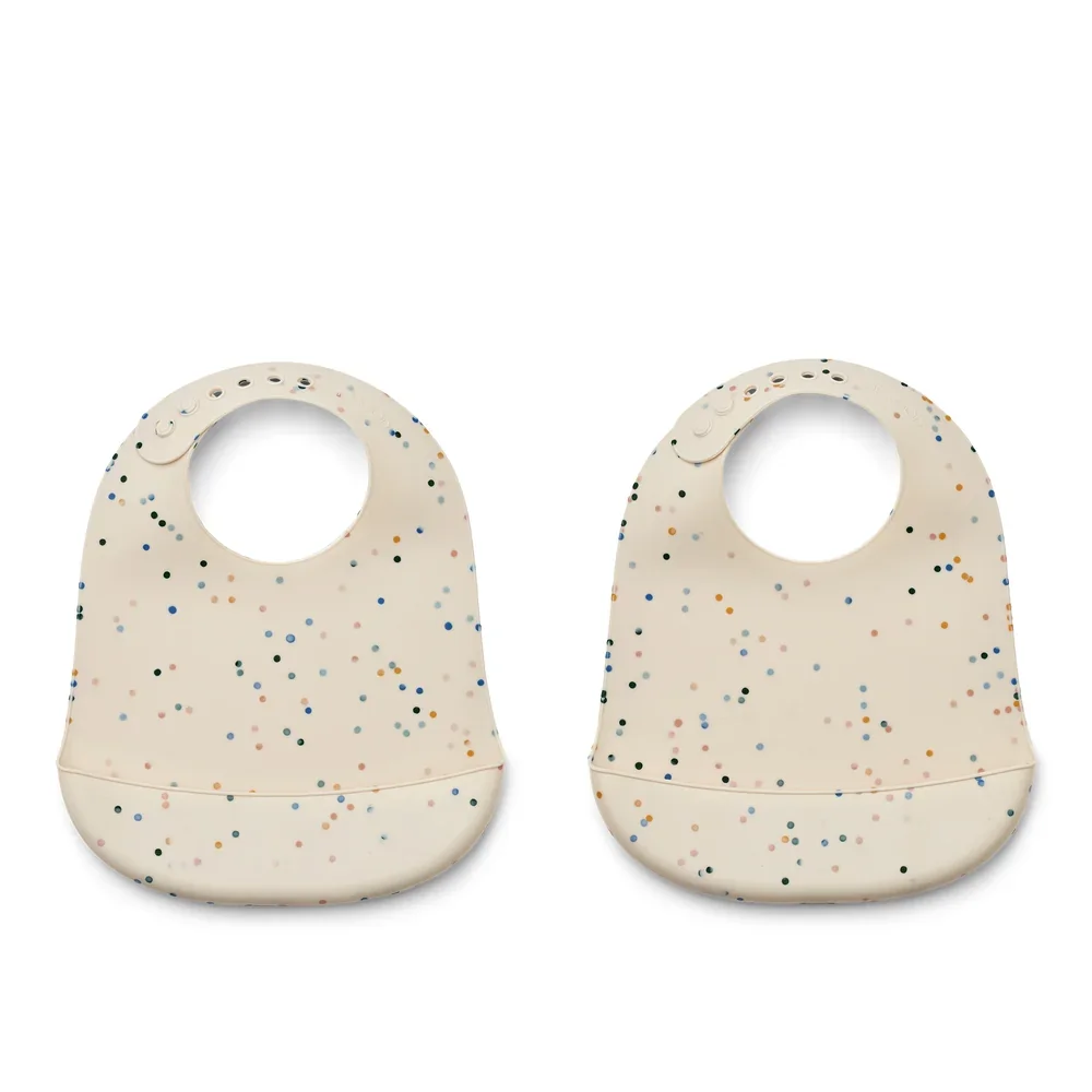 Liewood Tilda Silikon-Lätzchen, Splash dots / Sea shell