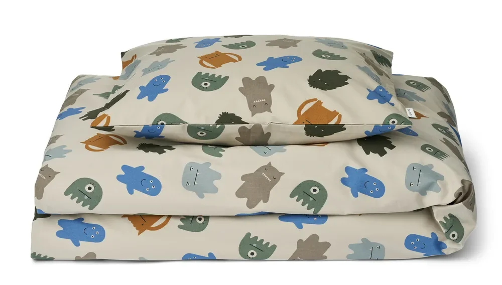 "Liewood Bettwäsche, Bettdecken - Ingeborg, Farbe: Monsters blue mix image"