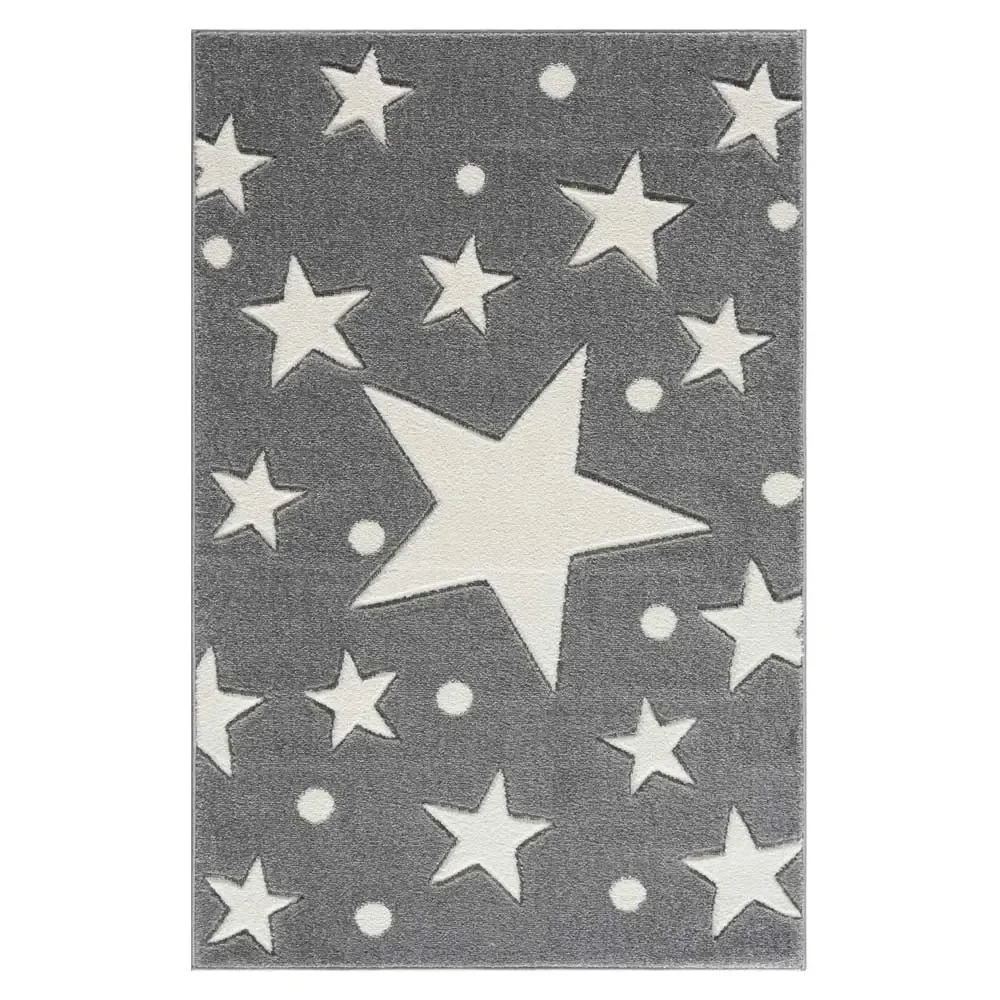 Livone Teppich Estrella Stern & Konfetti grau, Teppichgrösse: 160 x 230 cm