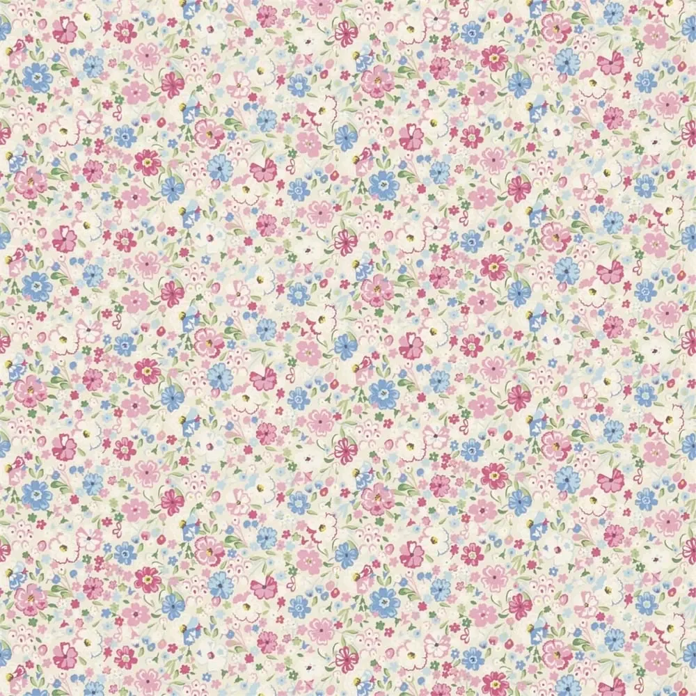 Little Sanderson Abracazoo Motivstoff Blumenwiese creme pink hellblau
