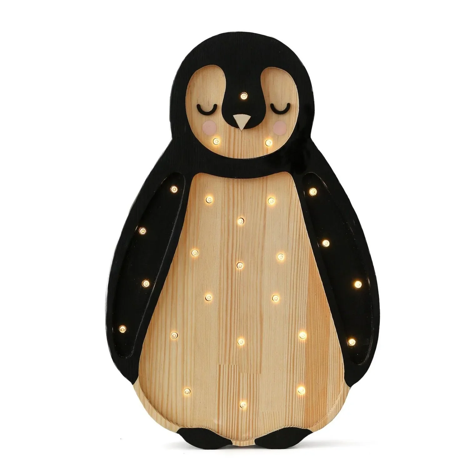 "Little Lights Nachtlicht Kinder, Nachtlampe Pinguin - 100% Kiefernholz natur, Farbe: Arktisches Holz image"