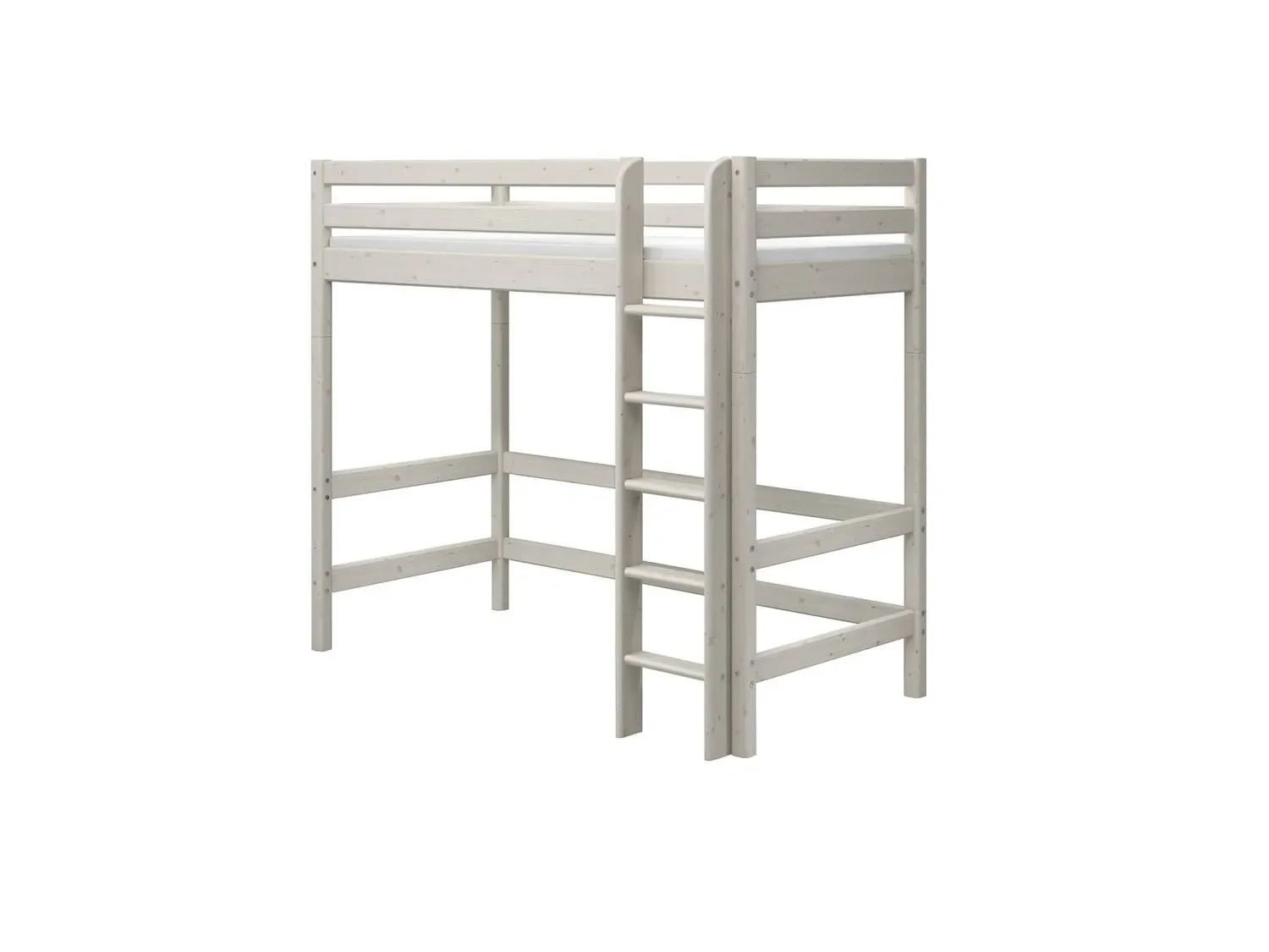 "FLEXA Classic Etagenbett, Hochbett, Kiefer - Sicheres & Mitwachsendes Kinderhochbett mit Rutschfester Leiter, 90x200 cm, Farbe: Weiß gewaschene Kiefer image"