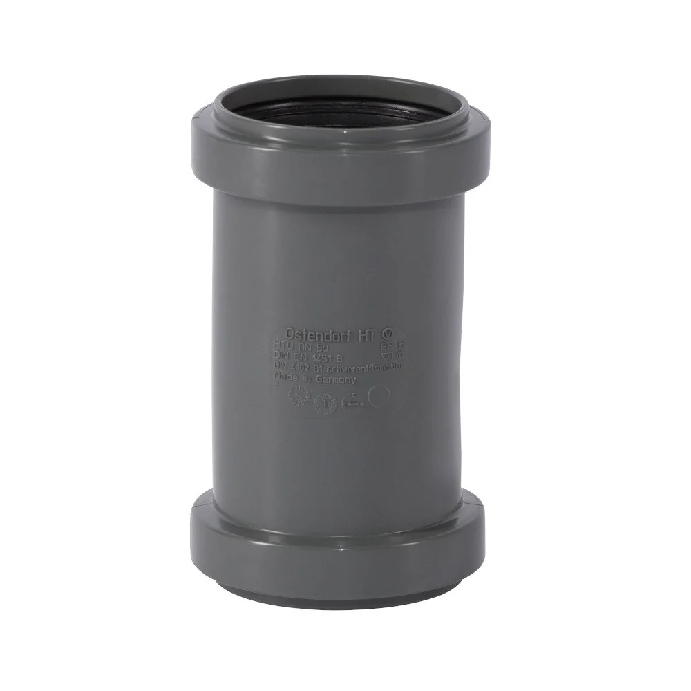 "HT Rohr DN 50, Überschiebmuffe, HTsafeU, Abwasserrohr, 50mm image"