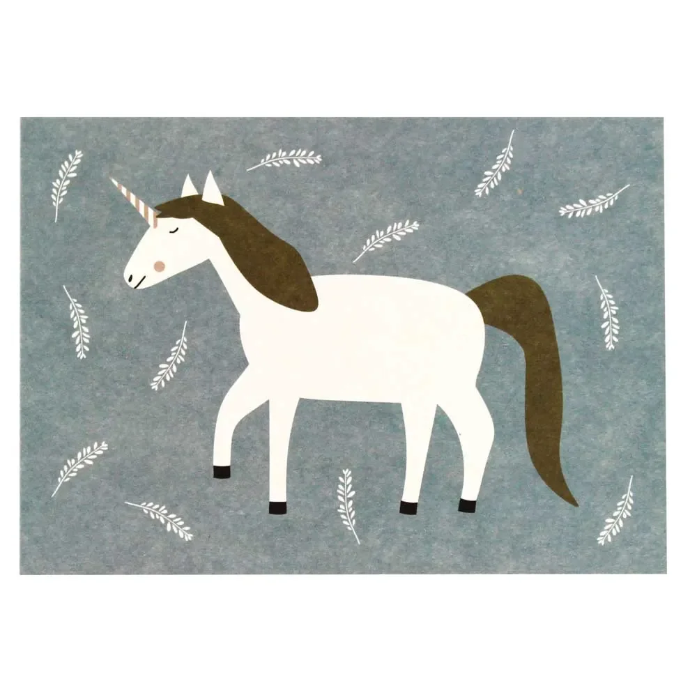 "Ava & Yves Postkarte Einhorn weiss image"