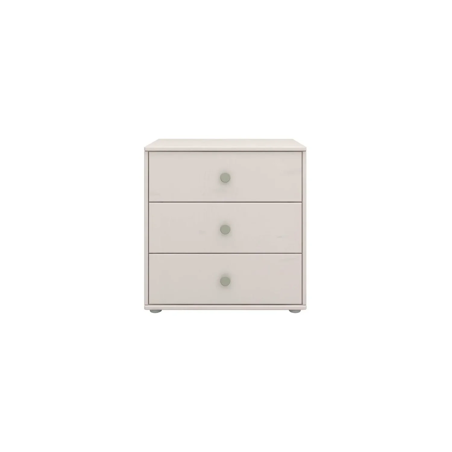"Flexa Kommode - Classic, mit 3 Schublade, 72x74,5 cm, Farbe: Grau gekalkt / Grau gekalkt / Naturgrün image"