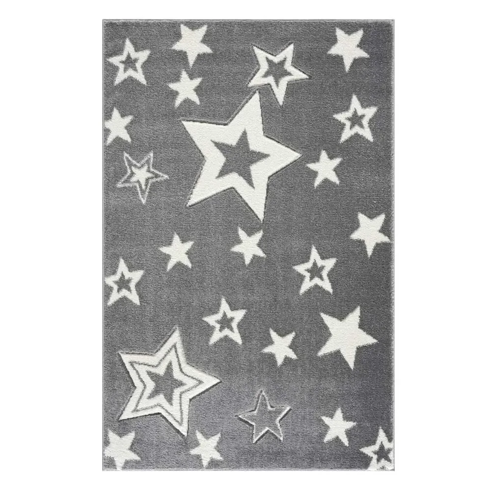 "Livone Kinderteppich Galaxy Sterne grau, Teppichgrösse: 120 x 180 cm image"