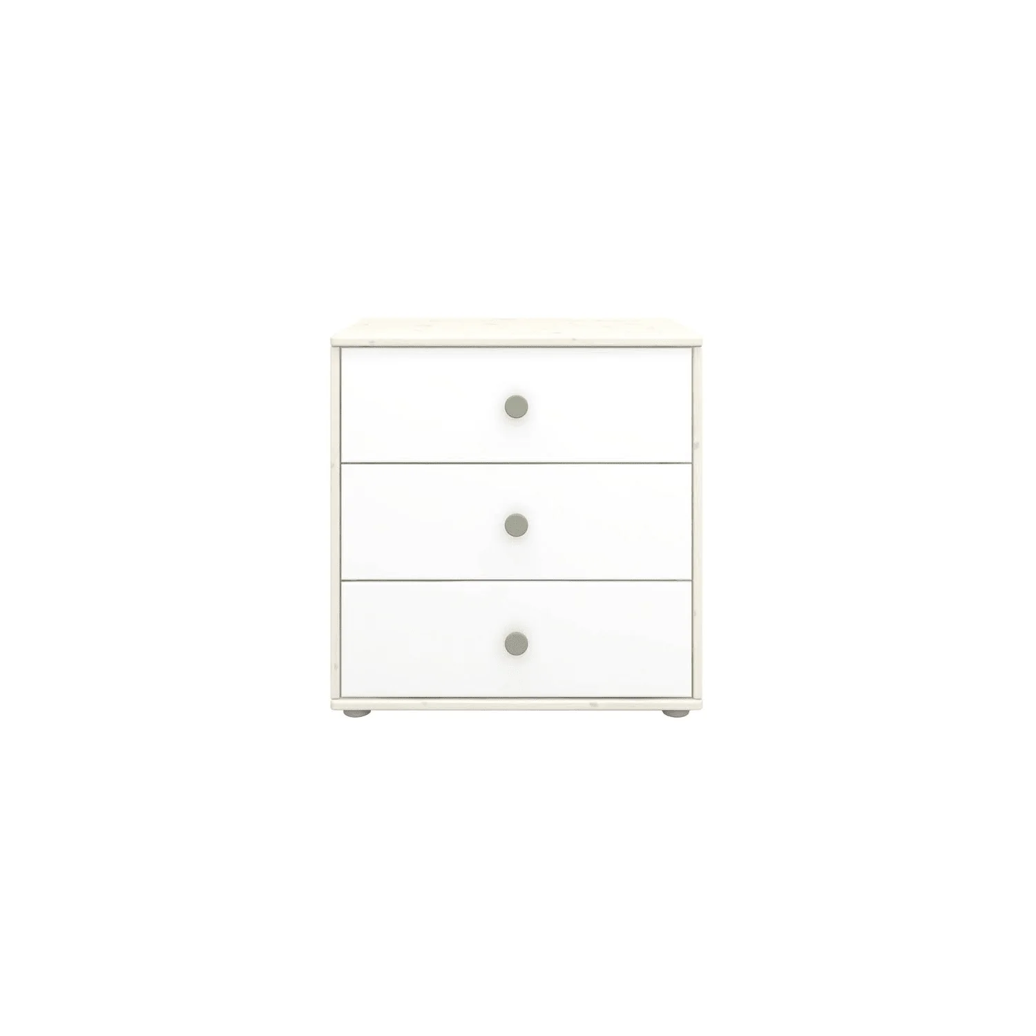 Flexa Kommode - Classic, mit 3 Schublade, 72x74,5 cm, Farbe: Grau gekalkt / Weiß / Naturgrün
