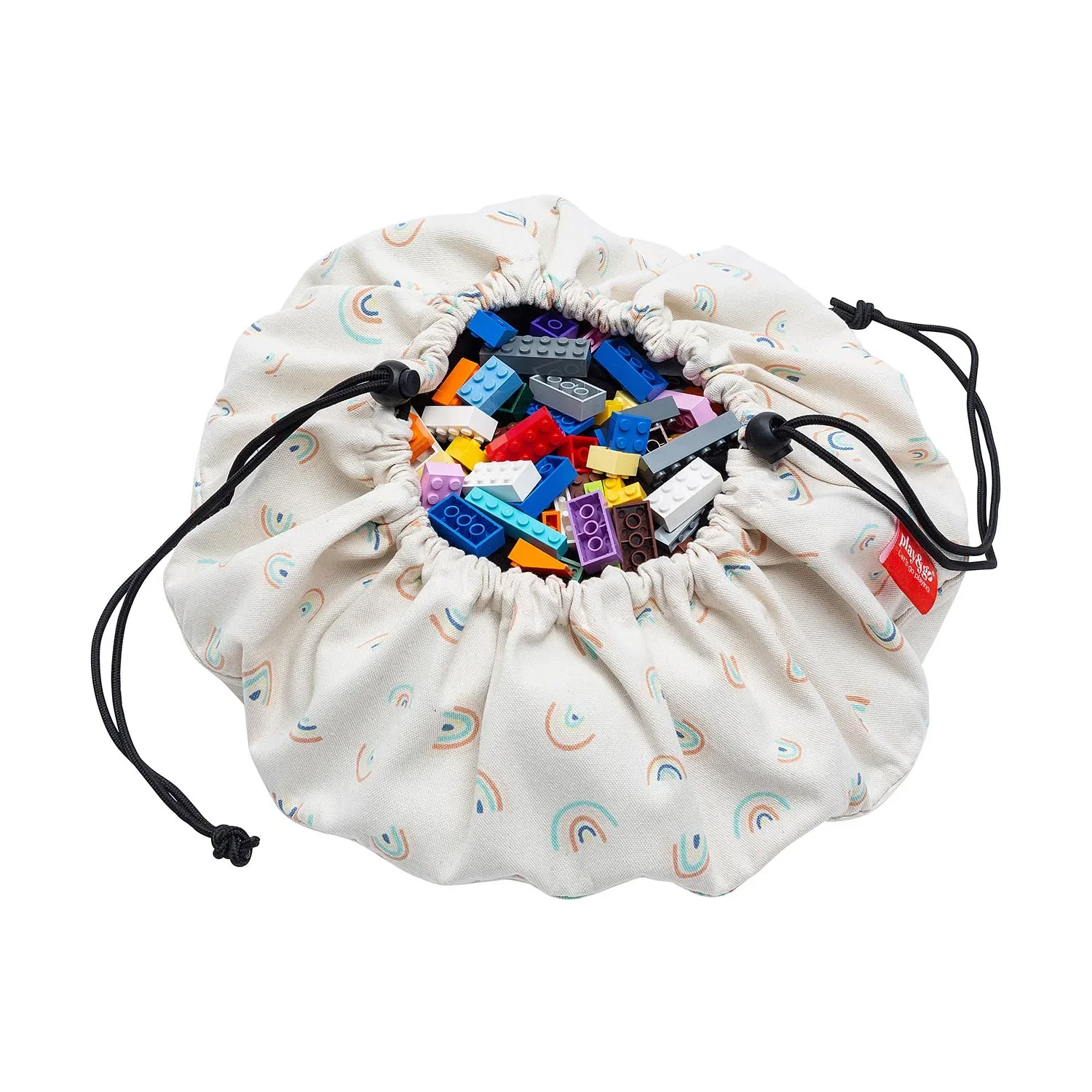 "Play&Go Spielzeugsack, Spielzeugkorb, Spielzeug aufbewahrungstasche - Mini, Farbe: Mini-Regenbogen image"