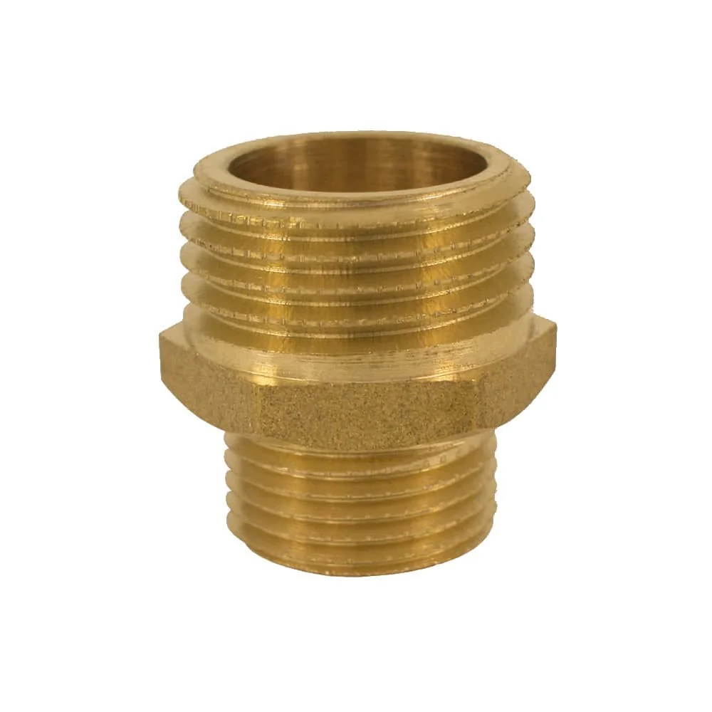 "Doppelnippel reduziert, Gewindefitting Messing, Reduziernippel 1/2" AG x 3/8" AG image"