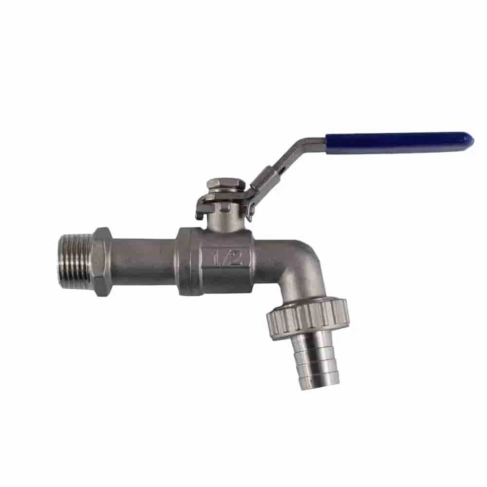 "Edelstahl Kugelauslaufventil mit Hebel 1/2" image"