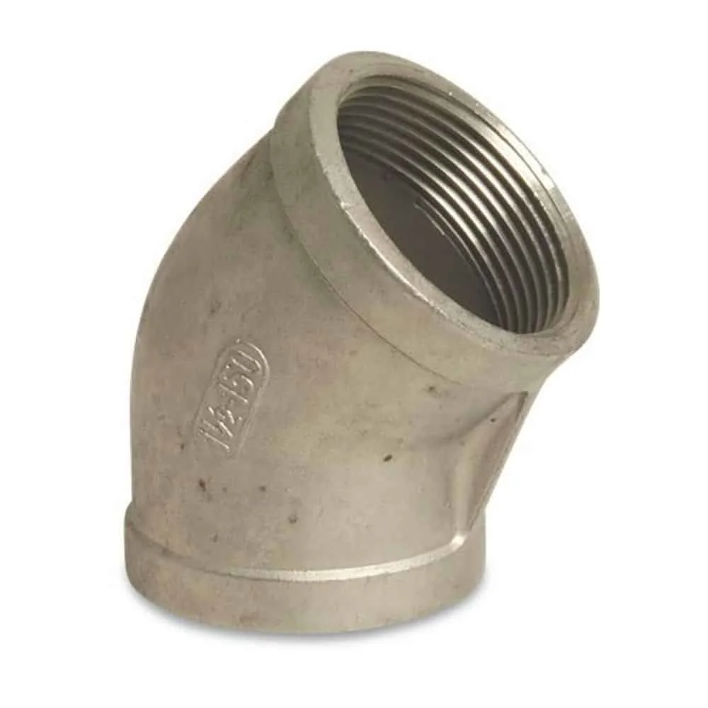 Edelstahl Winkel 45 Grad, Gewindefitting, 3/8" IG, V4A, Innengewinde