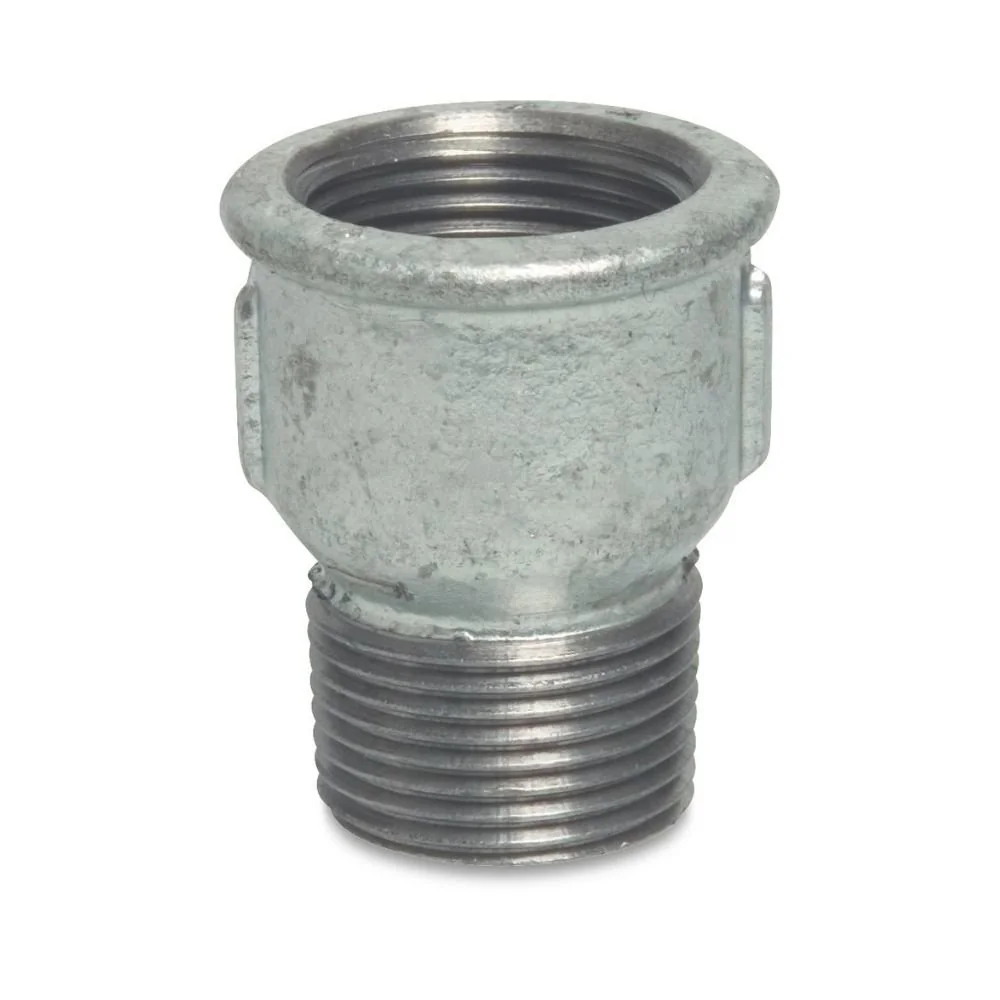 Gewindefitting 3/4 Zoll, Temperguss Muffennippel, Fitting verzinkt