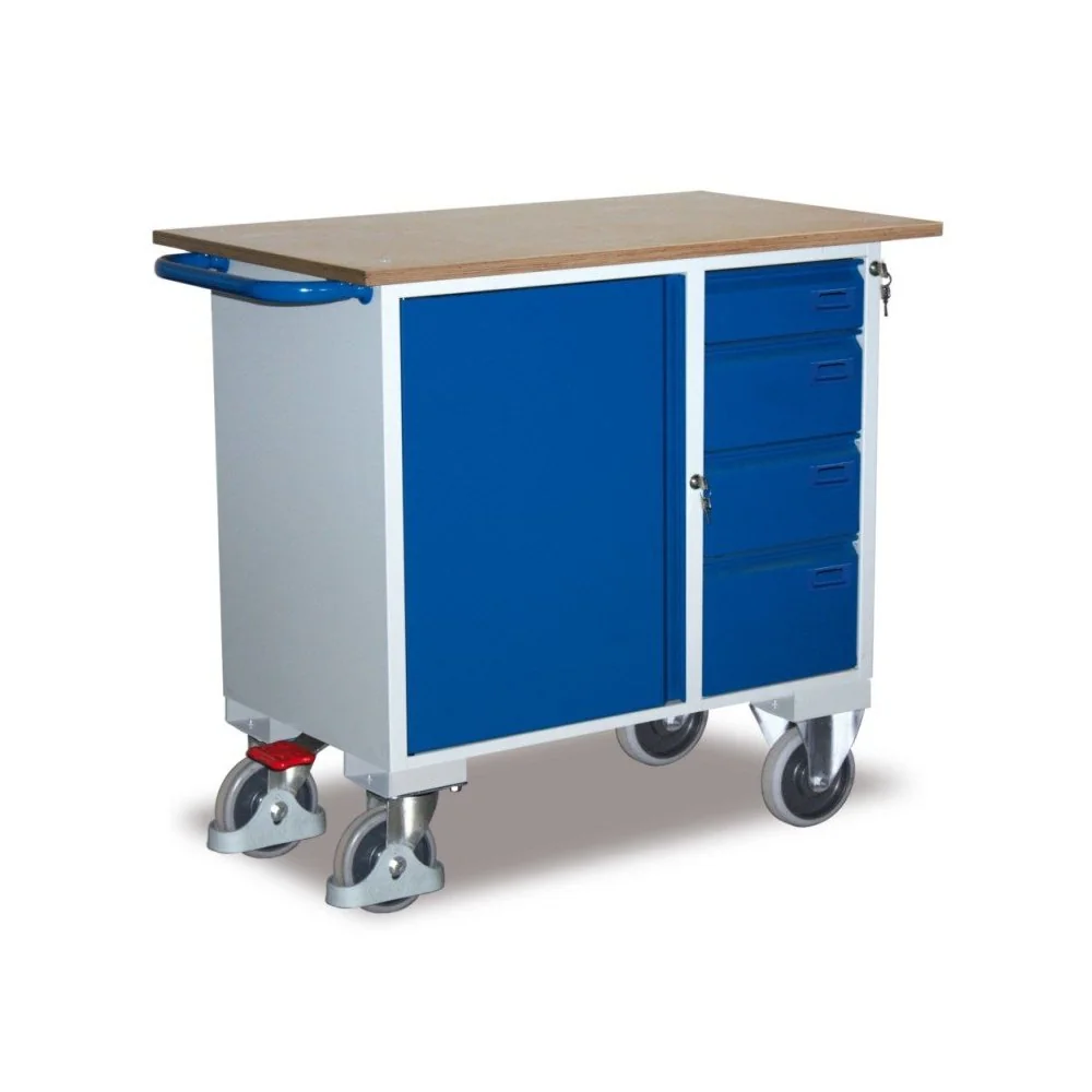 Werkstattwagen mit 4 Schubladen und Schrank
