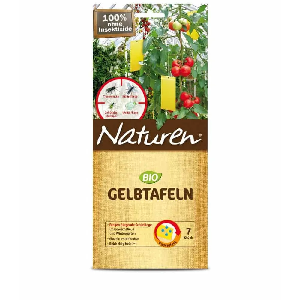 Gelbtafeln, 7 St., gegen Trauermücken, Gelbfalle