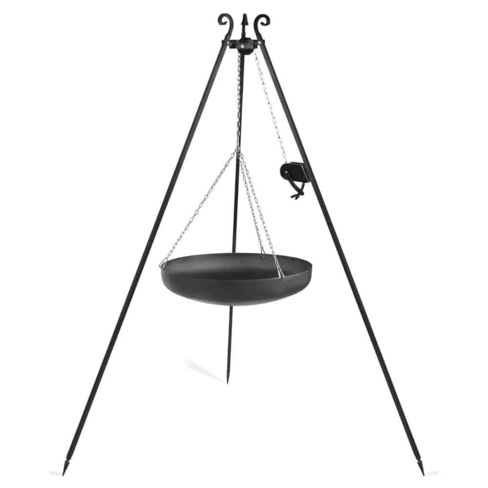 "Wok Outdoor, Dreibein Kochstelle, Stahl Wok 60cm, mit Kurbel image"